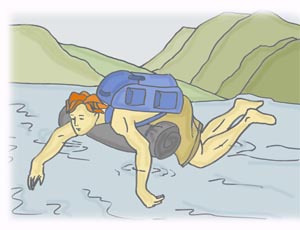 Swimming with a Backpack